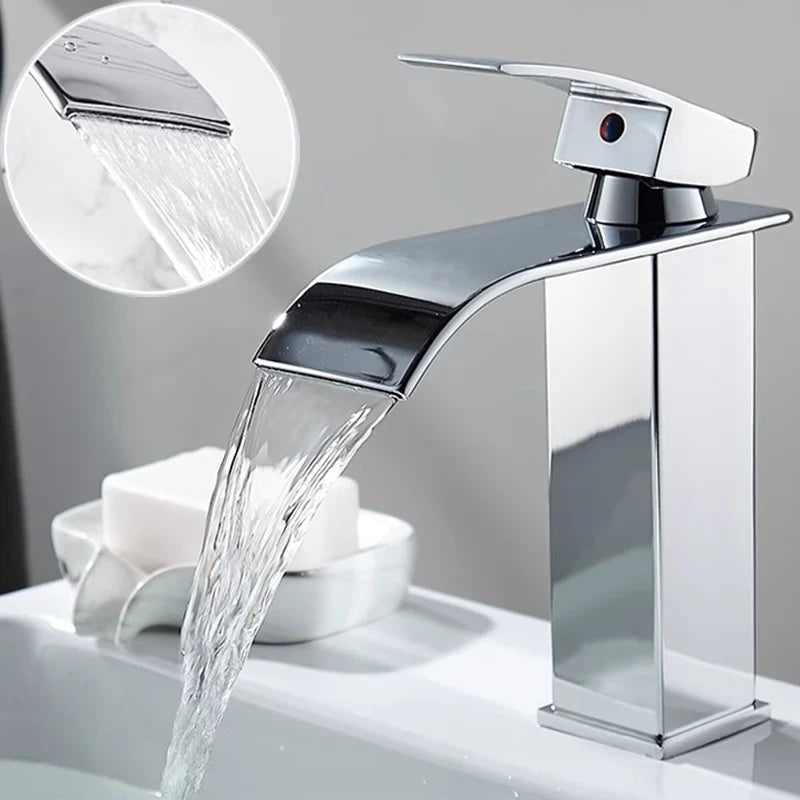 Mitigeur Cascade Design en Acier Inoxydable - Robinet de Lavabo
