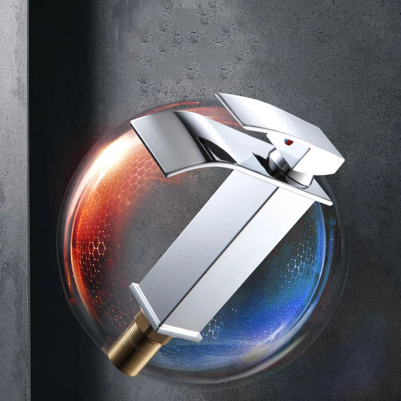 Mitigeur Cascade Design en Acier Inoxydable - Robinet de Lavabo