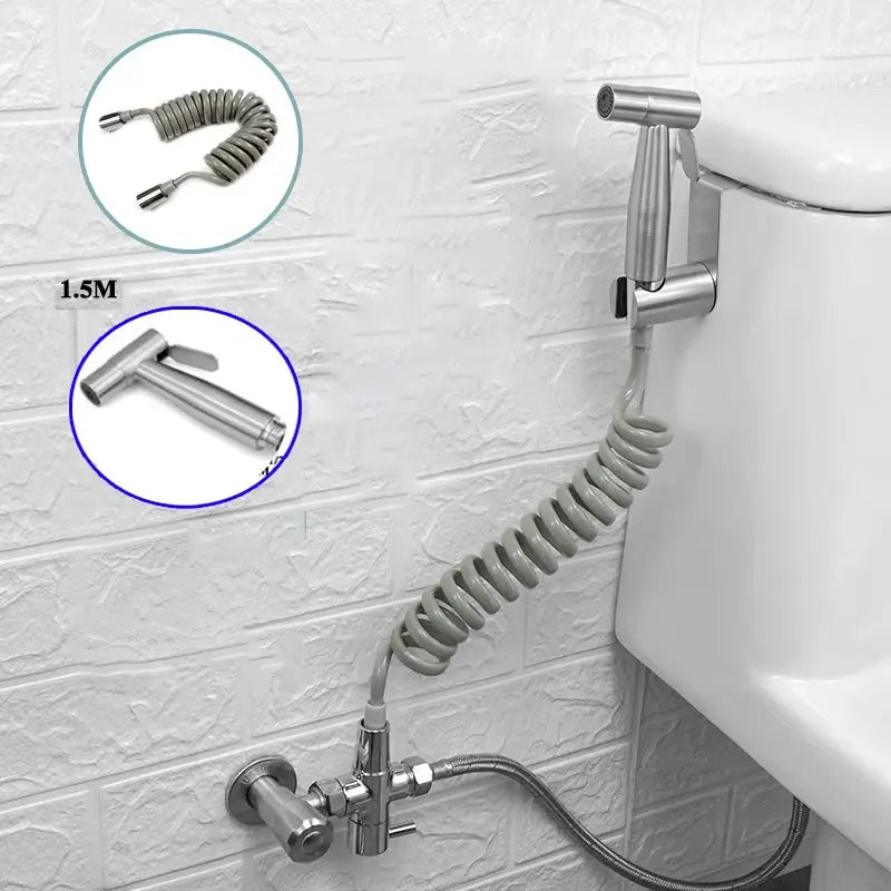 Douchette Hygiénique en Acier Inoxydable - Bidet Mural