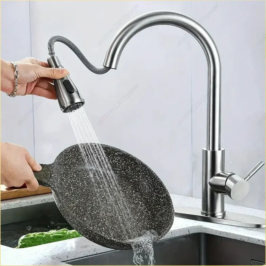 Robinet Cuisine avec Douchette Extractible en Acier Inoxydable