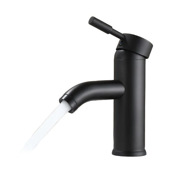 Robinet de Lavabo Minimaliste en Acier Inoxydable Noir pour Salle de Bain