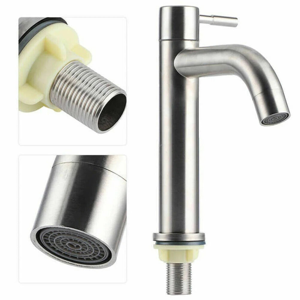 Robinet de Lavabo en Acier Inoxydable (Eau Froide Uniquement)