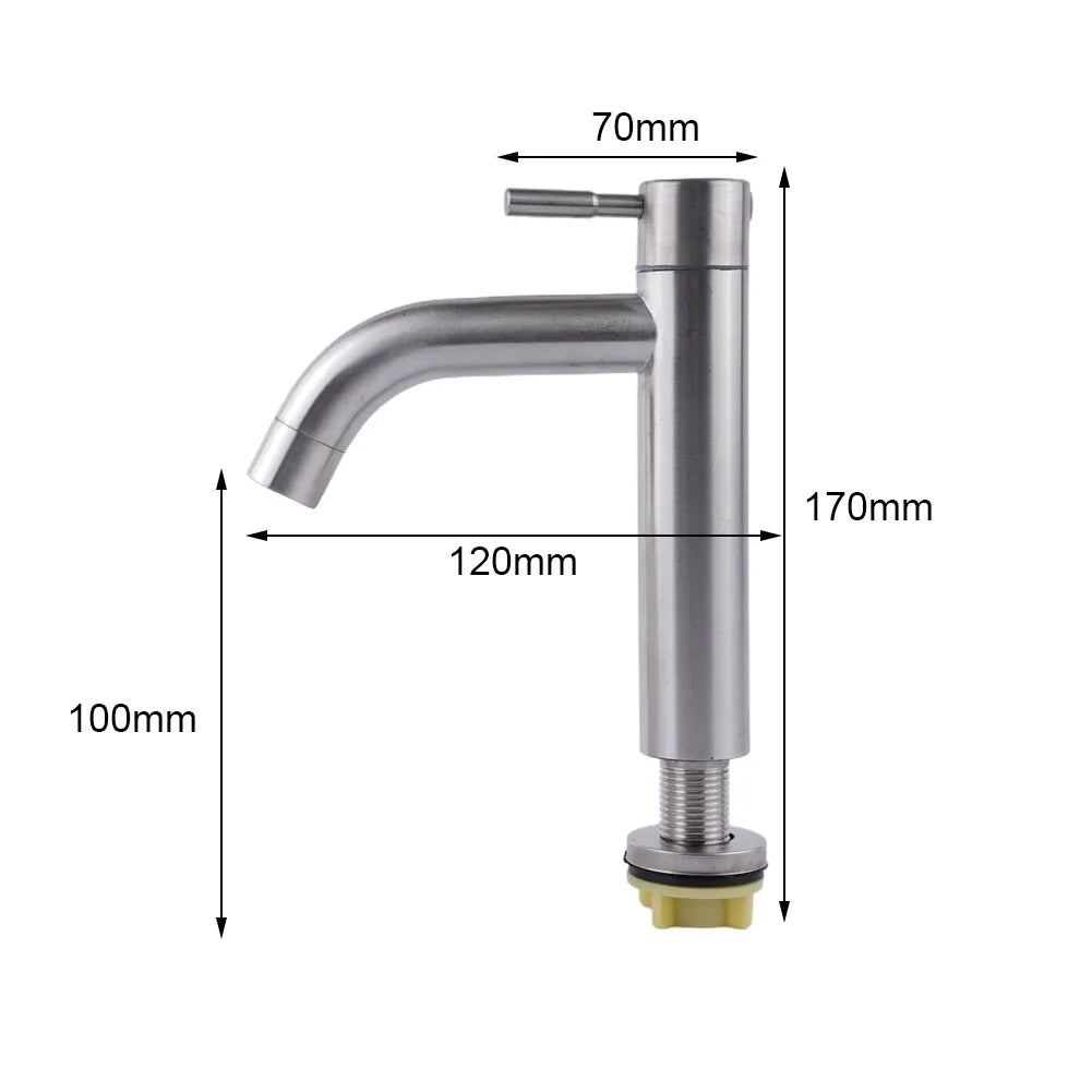 Robinet de Lavabo en Acier Inoxydable (Eau Froide Uniquement)