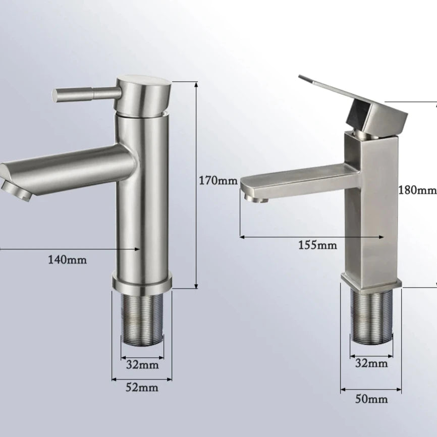 Robinet de Lavabo en Acier Inoxydable