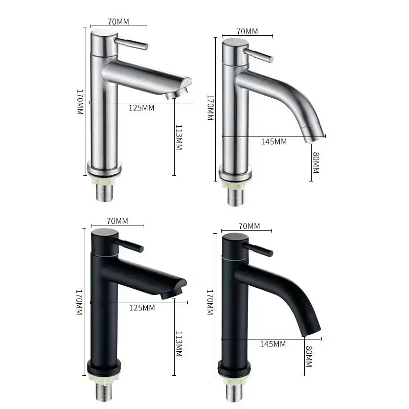 Robinet de Lavabo en Acier Inoxydable (Eau Froide Uniquement)