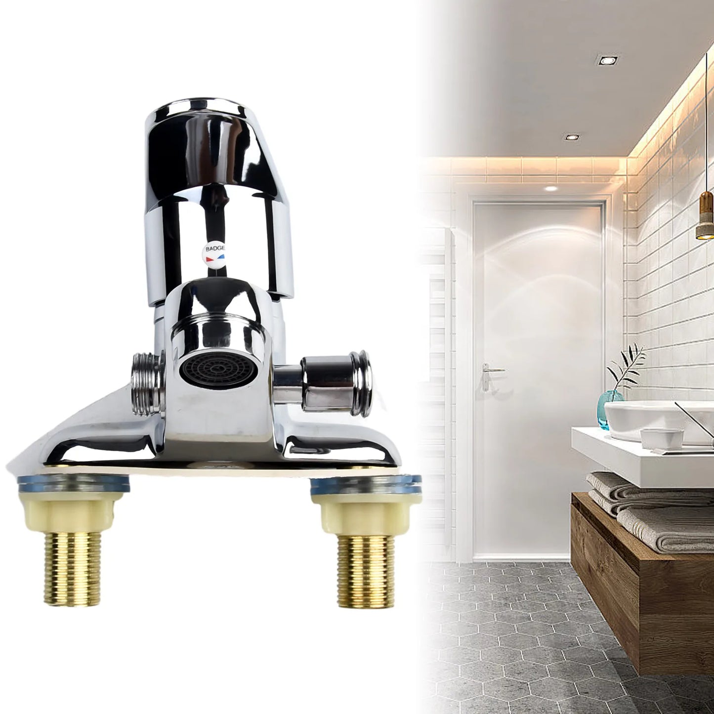 Robinet Mitigeur en Acier Inoxydable pour Baignoire et Salle de Bain