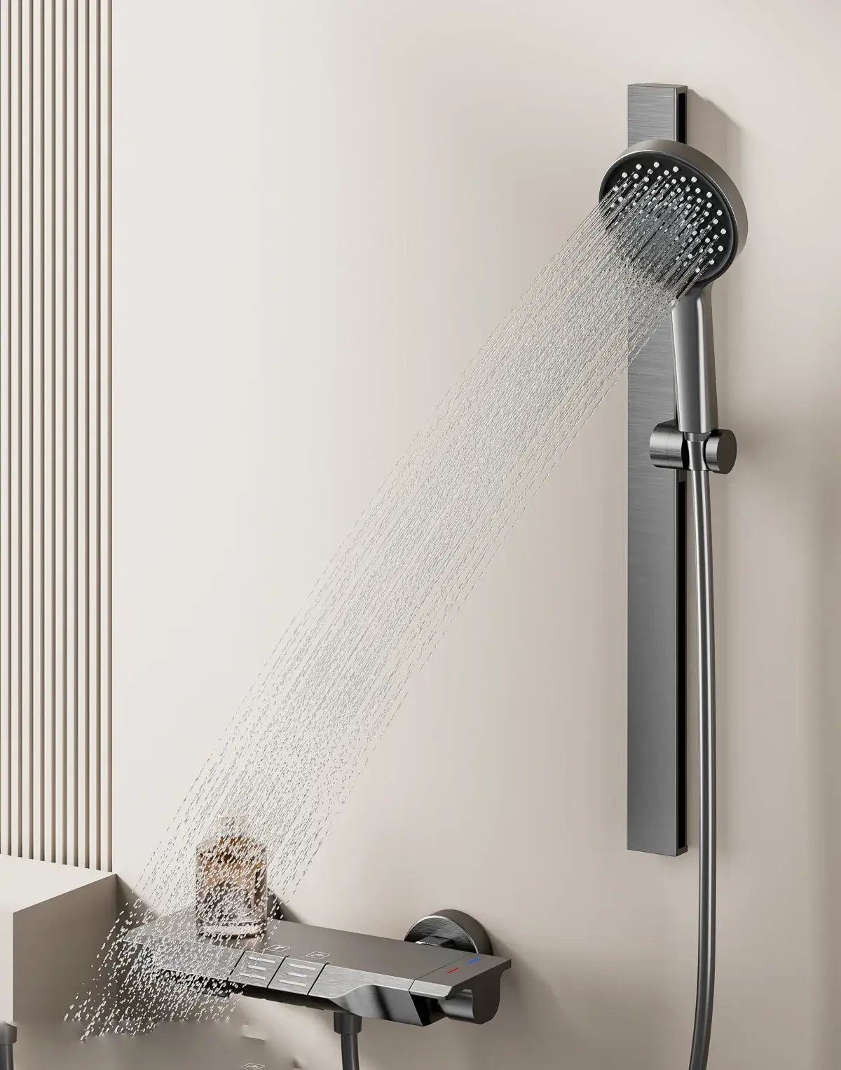 Ensemble de Douche à Main pour Salle de Bain avec Barre Réglable