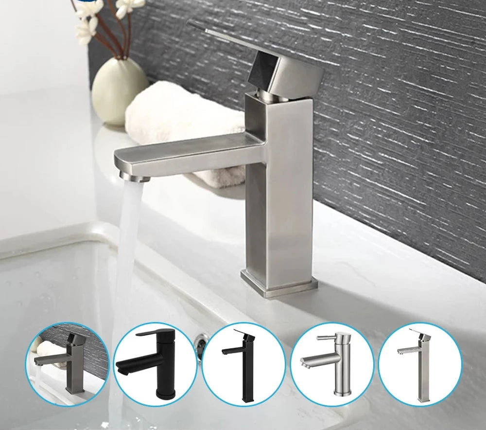 Robinet de Lavabo en Acier Inoxydable