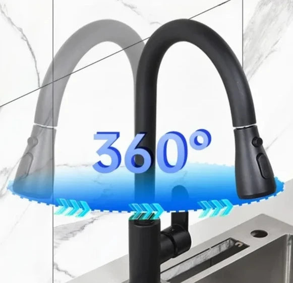 Robinet Cuisine avec Douchette Extractible en Acier Inoxydable