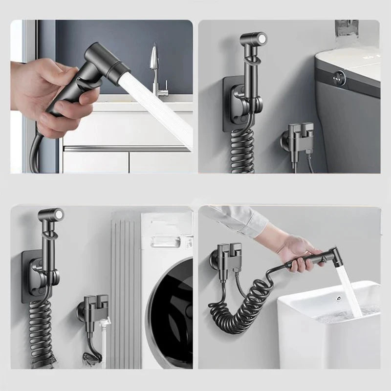 Douchette pour WC à haute pression avec flexible extensible