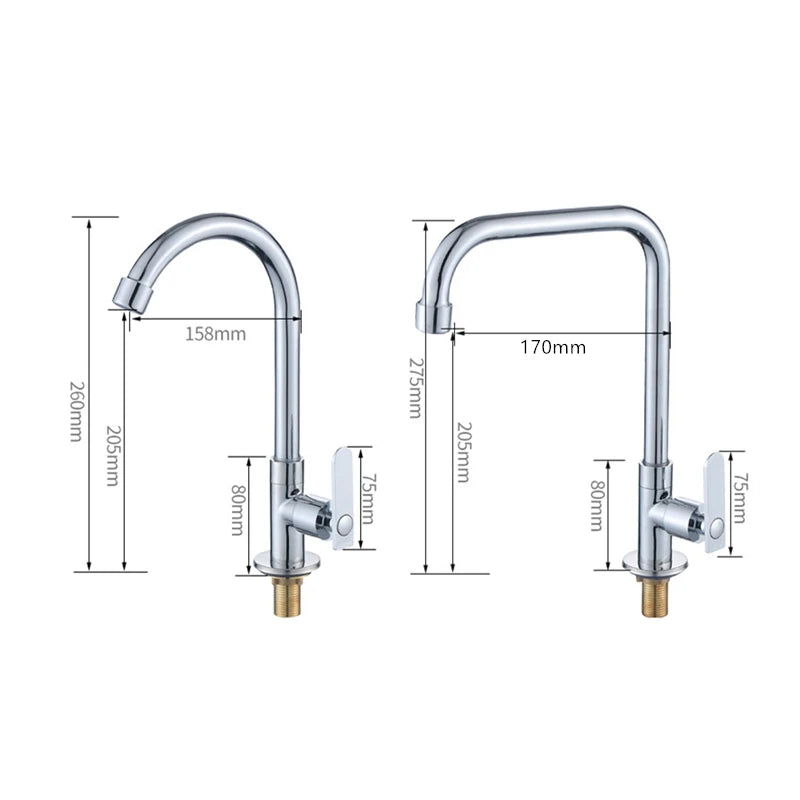 Robinet Mitigeur Moderne en Inox Finition Chrome Brillant