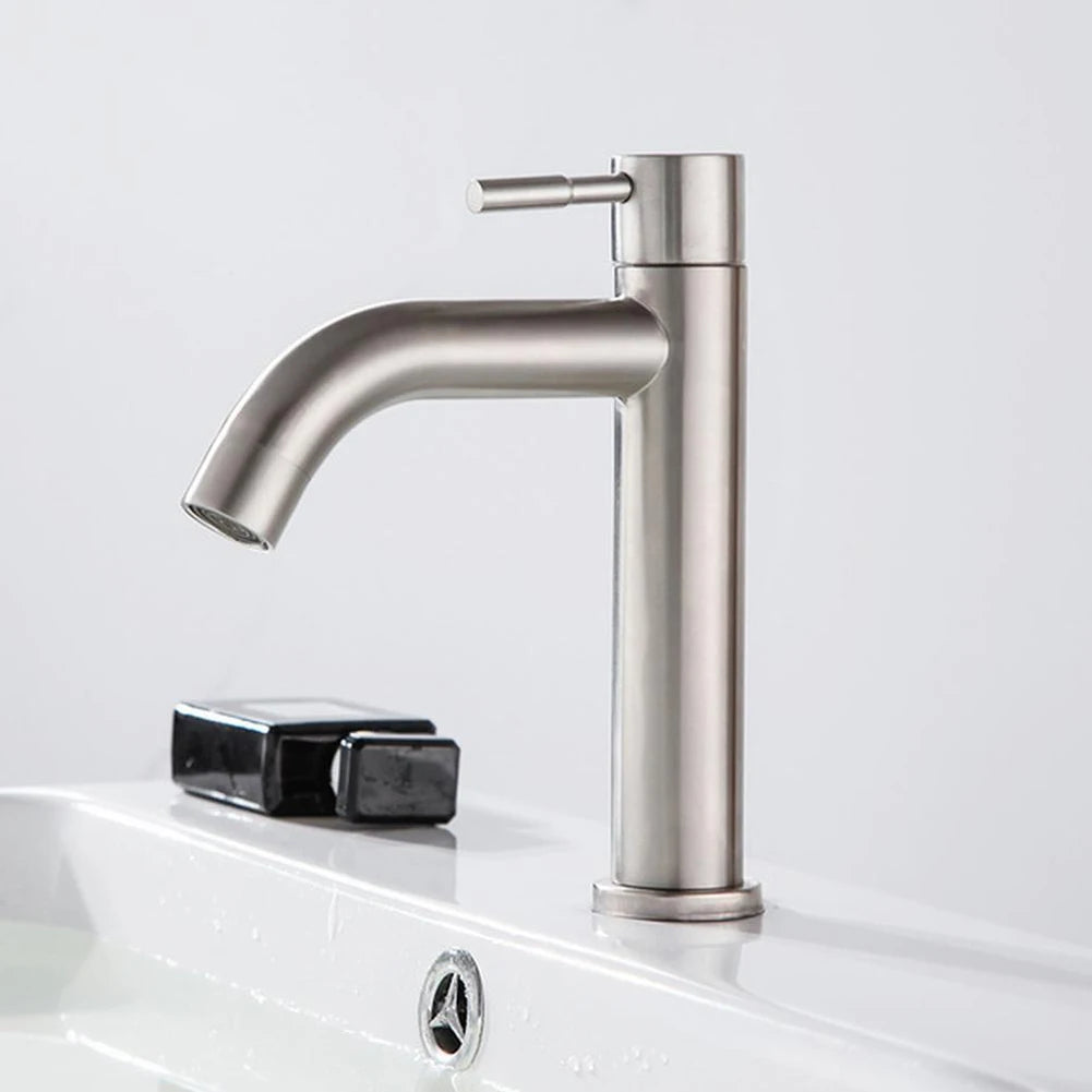 Robinet de Lavabo en Acier Inoxydable (Eau Froide Uniquement)