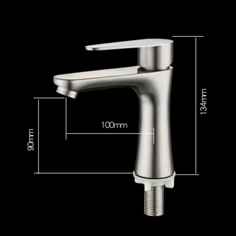 Robinet de Lavabo en Acier Inoxydable (Eau Froide Uniquement)