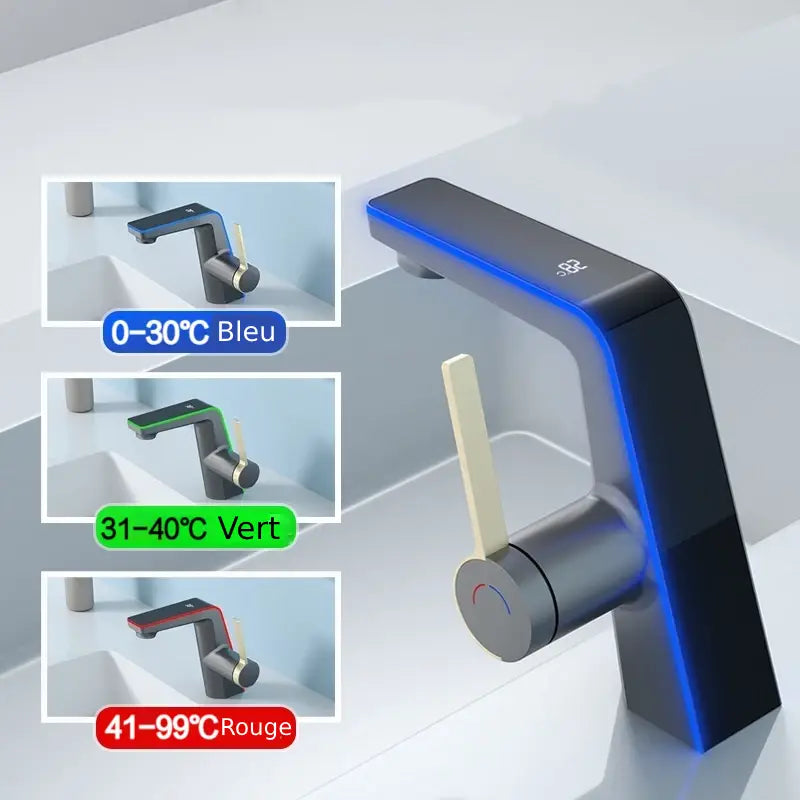 Robinet à LED avec affichage de température