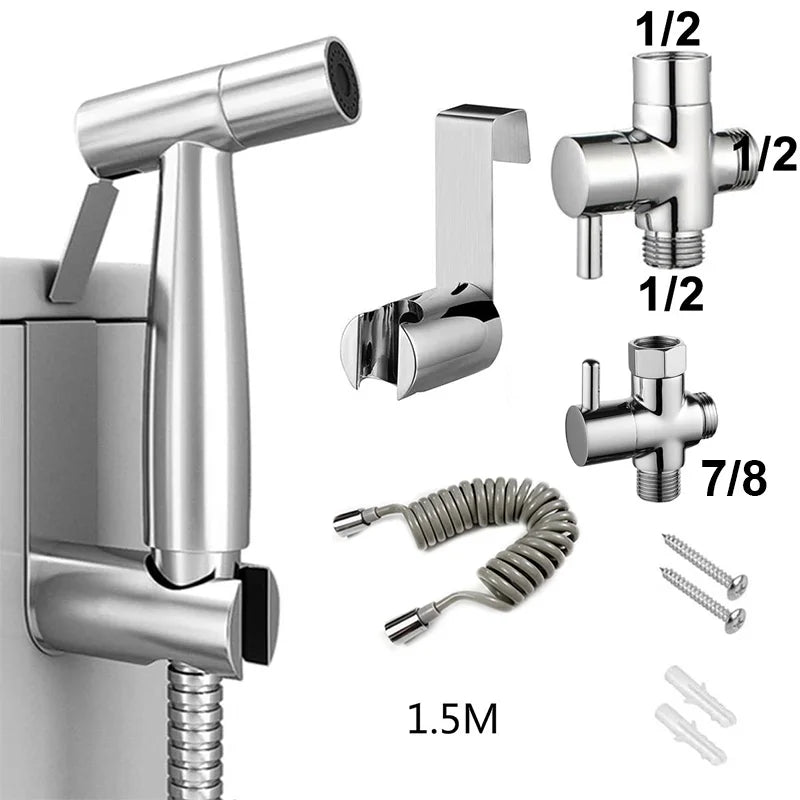 Douchette Hygiénique en Acier Inoxydable - Bidet Mural