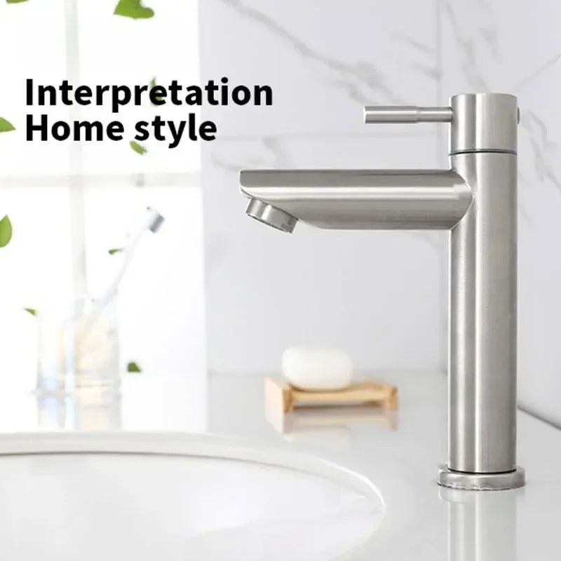 Robinet de Lavabo en Acier Inoxydable (Eau Froide Uniquement)