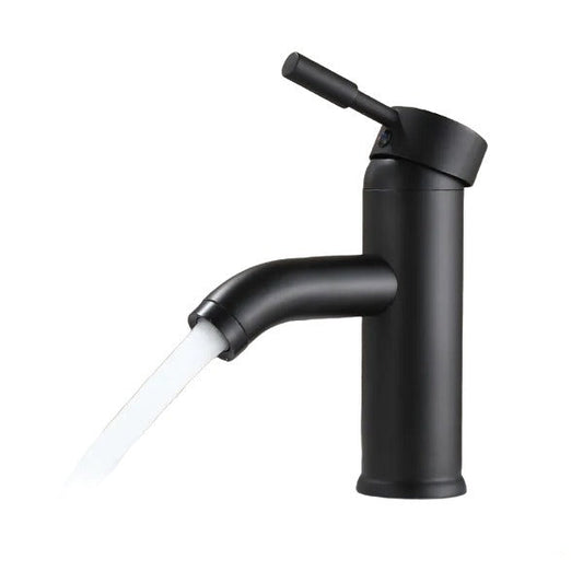 Robinet de Lavabo Minimaliste en Acier Inoxydable Noir pour Salle de Bain